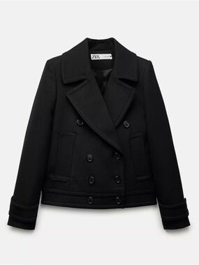 Zara DOUBLE BREASTED WOOL
BLEND COAT ZW COLLECTION
